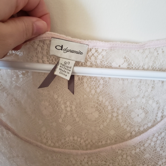 Dynamite Lace Top Pink Large - Picture 4 of 5
